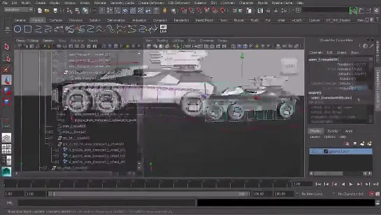 Риггинг гусеницы танка в Maya (превью)