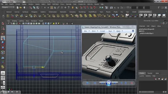 Моделирование в Maya научно-фантастической консоли. Урок 7