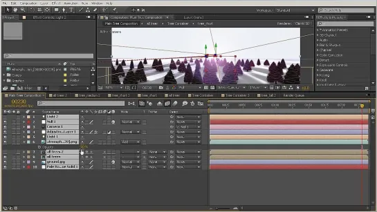 Создание зимней сцены в After Effects. Урок 14