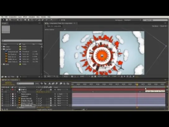 Анимация векторного города с 3D камерой в After Effects. ч6