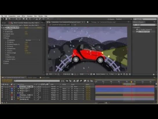 Создание анимации векторного автомобиля в After Effects. Урок 9