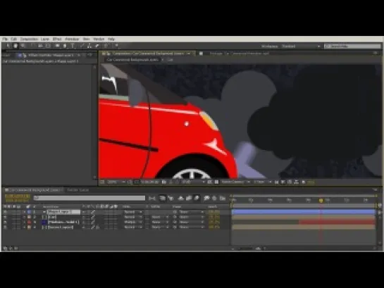 Создание анимации векторного автомобиля в After Effects. Урок 7