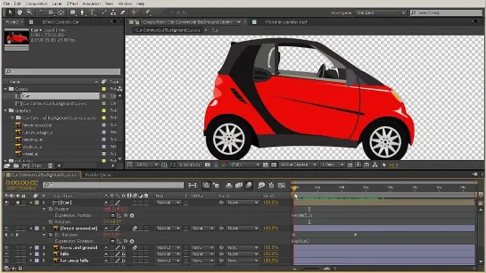 Создание анимации векторного автомобиля в After Effects. Урок 6