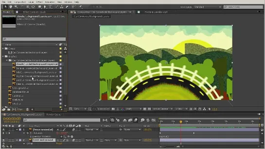 Создание анимации векторного автомобиля в After Effects. Урок 4