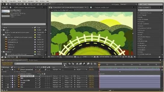 Создание анимации векторного автомобиля в After Effects. Урок 3