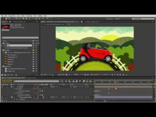 Создание анимации векторного автомобиля в After Effects. Урок 1