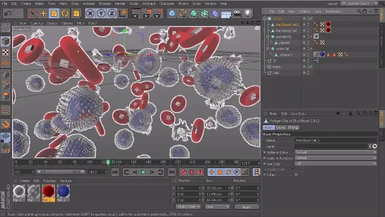 Симуляция поведения клетки в Cinema 4D. Урок 4