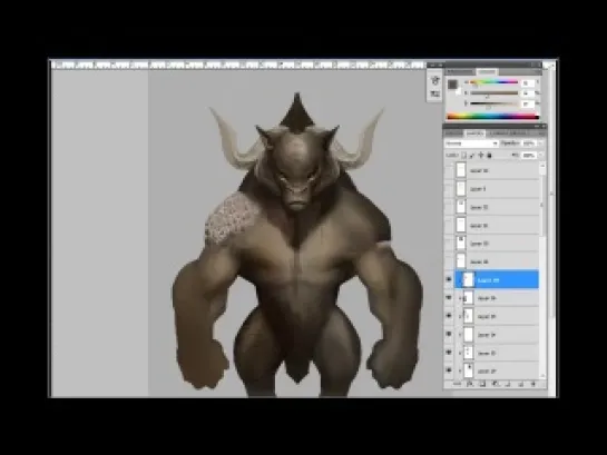 Рисование минотавра в Photoshop. ч4