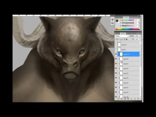 Рисование минотавра в Photoshop. ч3