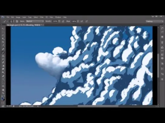 Рисование и раскрашивание облаков в Photoshop. Урок 4