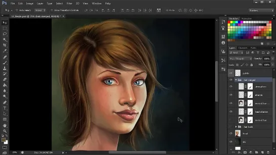Рисование женской прически в Photoshop. Урок 13