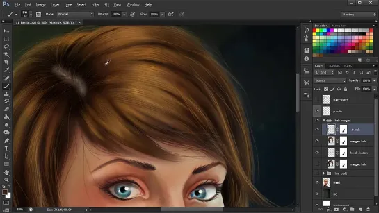 Рисование женской прически в Photoshop. Урок 11