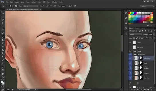Методы рисования реалистичных оттенков кожи в Photoshop. Урок 5