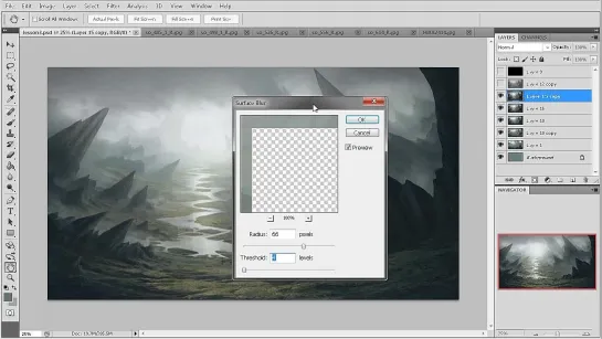 Рисование фэнтезийного пейзажа в Фотошопе. Урок 12