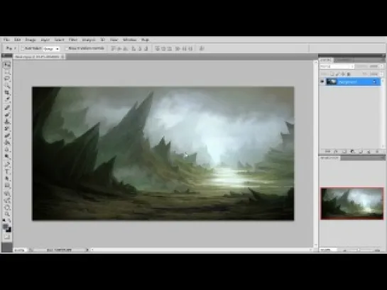 Рисование фэнтезийного пейзажа в Фотошопе. Урок 2