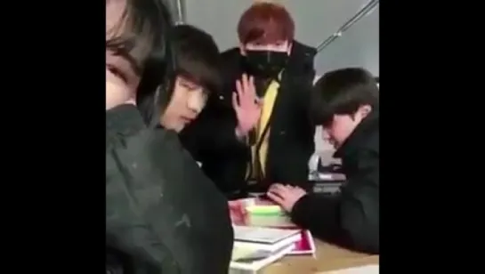 Jungkook w/ his classmates