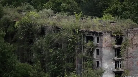 Road to Akarmara. Ghost town in Abkhazia