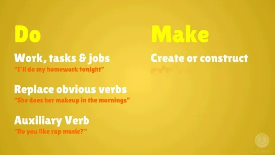 Difference between the verbs to do and to make