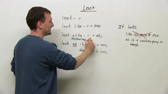 Learn Vocabulary - look, look like, look alike, look as if