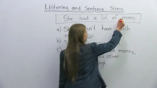 How SENTENCE STRESS changes meaning in English