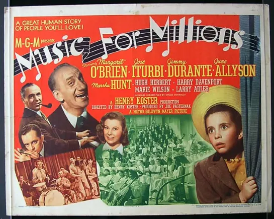 Музыка для миллионов / Music for Millions ( 1944)  Маргарет О’Брайен, Джун Аллисон, Хосе Итурби