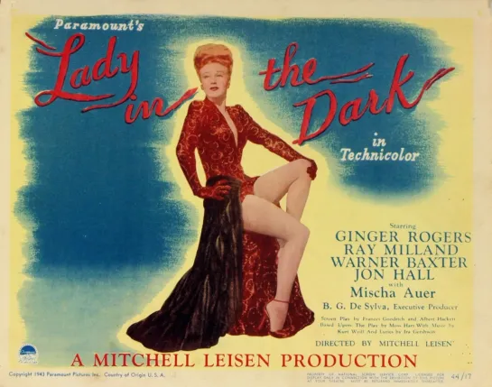 Леди в темноте / Lady in the Dark 1944 /Mitchell Leisen / Джинджер Роджерс, Рэй Милланд