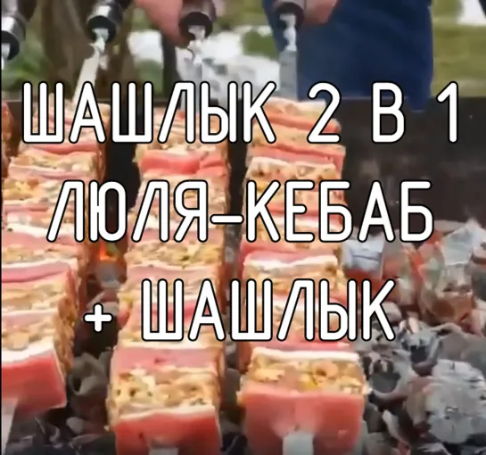 Шашлык 2 в 1. Люля-кебаб + шашлык