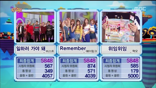 [TV] BEAST vs A PINK vs HYUKOH - 1ST PLACE (150808 MBC "MUSIC CORE")