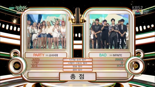 [TV] SNSD vs INFINITE - 1ST PLACE (150724 KBS2 "MUSIC BANK")