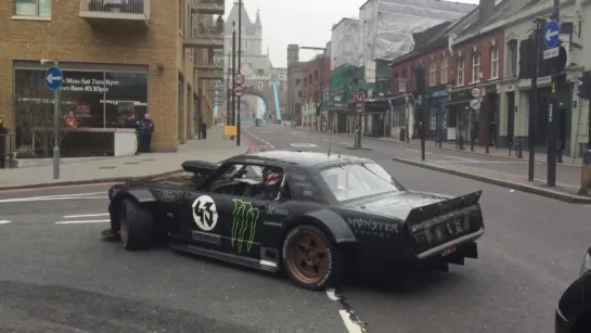 Ken Block and Matt LeBlanc filming Top Gear on Tower Bridge