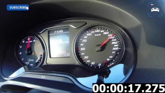 0-242 km/h: 2016 Audi RS3 Sportback 2.5 TFSI Acceleration Autobahn