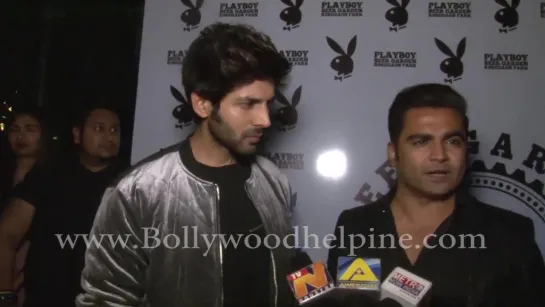 Kartik Aaryan & Sachiin J Joshi At The Launch Of Playboy Beer Garden in Pune