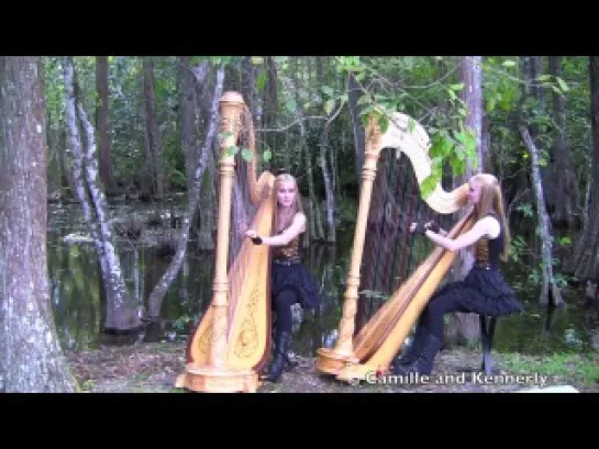 SMOKE ON THE WATER - Deep Purple (Harp Twins) Camille and Kennerly