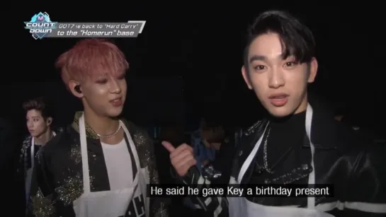 Bambam talks about Key's birthday with Jinyoung on MCDHallway