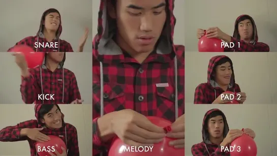 Andrew Huang - 99 Red Balloons - played with red balloons