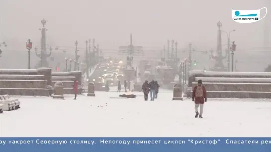 Сильный снегопад в Петербурге