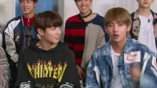 Taekook/Vkook moment | Sakigake Music: Jungkook staring at Taehyung