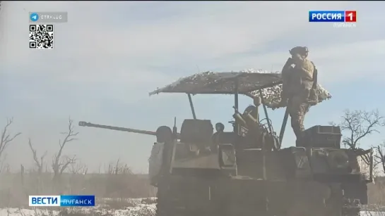 Кадры работы экипажа БМД-2 106-й гвардейской воздушно-десантной дивизии ВДВ на Бахмутском направлении.