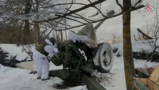 Расчеты гаубиц Д-30 уничтожили опорники и живую силу противника на Купянском направлении