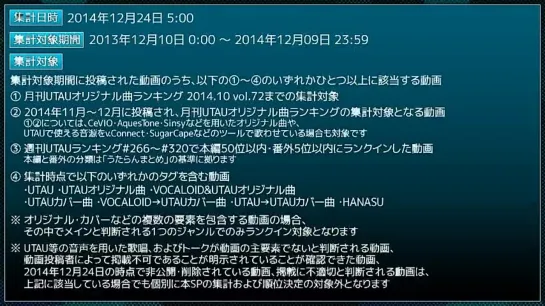 UTAUランキング 2014総決算SP 第1部