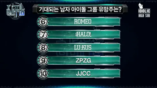 [HIGH SUB]  IDOL GOT 10 Weekly Idol Ranking Show EP 03 (рус. саб)