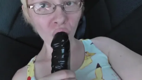 Masturbating In An Uber Using Her Dildo