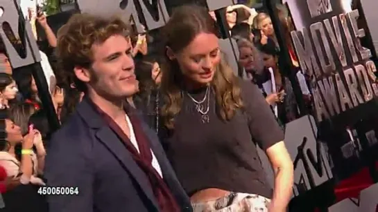 Sam Claflin and Laura Haddock at the 2014 MTV Movie Awards