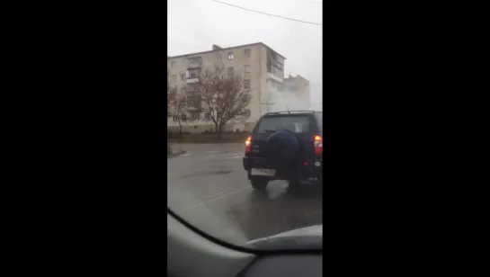 Горящий автобус в Орле