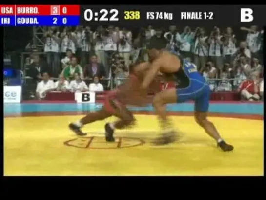 2011WC BURROUGHS Jordan (USA) vs GOUDARZI Sadegh saeed (IRI) 1-2 final 74 kg ЧМ Стамбул вольная борьба