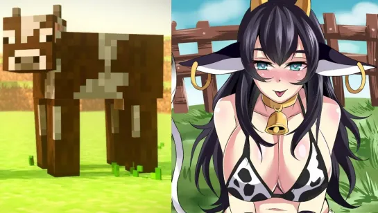 Cow - Minecraft anime ( корова майнкрафт аниме)