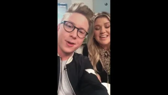 Kelly Clarkson & Tyler Oakley - Ellen DeGeneres Snapchat Backstage