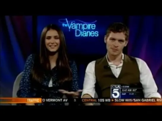 Nina Dobrev and Joseph Morgan on KTLA