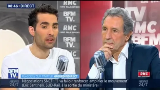 L’invité de Jean-Jacques Bourdin à 8h35 est Martin Fourcade, octuple champion olympiques et 20 fois champion du monde de #biathl