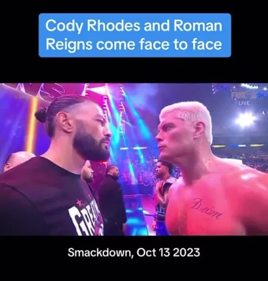 WWE - Cody Rhodes 👱🏻‍♂️ and Roman Reigns🧔🏾‍♂️- Face to face 👹💪🏻🔥